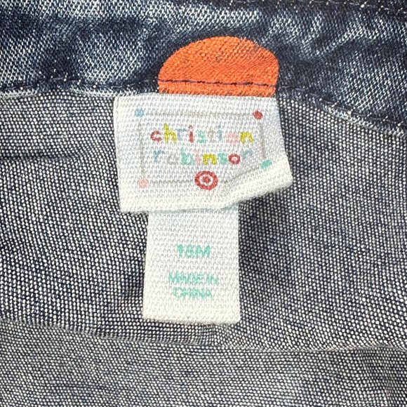 Christian Robinson Boy's Sz 18 Month Microscope Embroidered Overalls Blue Orange - Picture 4 of 16